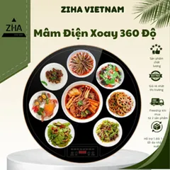 Mâm điện xoay hâm nóng thức ăn ZIHA 3 size 60CM-70CM-80CM có bếp ăn lẩu ở giữa đa năng (P125196)
