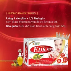Vitamin E Đỏ EDK500 – Hỗ Trợ Làm Đẹp Da, Chống Oxy Hóa, Dưỡng Sáng, Làm Chậm Lão Hóa Da, Hộp 30 Viên