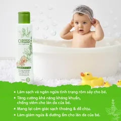 Sữa Tắm Gội Cho Bé Oriss Baby – Dịu Nhẹ, Không Cay Mắt, Giúp Da Bé Mềm Mịn & Khô Thoáng, Chai 150ml
