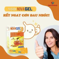 Gel Dạ Dày NOVAGEL Dân Khang – Phù Hợp Người Trào Ngược, Bảo Vệ Niêm Mạc, Êm Dịu Dạ Dày, Hộp 20 Gói
