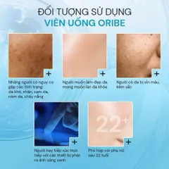 Viên uống Oribe giúp giảm nguy cơ lão hóa da, sạm da, chống oxy hóa tăng độ đàn hồi da Hộp 30 viên