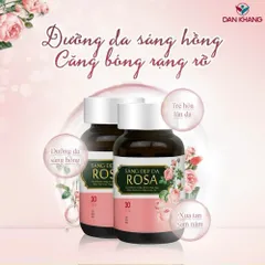Viên Uống Sáng Da Rosa Chiết Xuất Nhau Thai Cừu Úc Bổ Sung Collagen Giúp Da Mịn Màng Hộp 30 viên