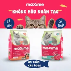 Combo 5 gói hạt Maxime cho mèo mọi độ tuổi - Thức ăn Maxime vị cá Hồi & Ngừ gói 1,2kg