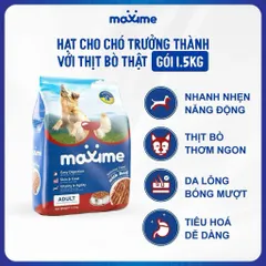 Thức ăn vị bò nướng dành cho tất cả các giống chó Maxime Adul gói 400g & 1,5kg