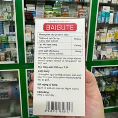 BAIGUTE - 20 viên - Hỗ trợ giảm nguy cơ tăng acid uric, hỗ trợ giảm triệu chứng sưng đau do gout