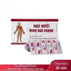 Hoạt Huyết Minh Não Khang  giảm đau đầu chóng mặt mất ngủ tăng lưu thông máu Hộp 30 viên