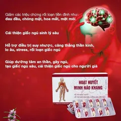 Hoạt Huyết Minh Não Khang  giảm đau đầu chóng mặt mất ngủ tăng lưu thông máu Hộp 30 viên