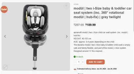 (Kèm 2 Quà) Ghế an toàn ô tô trẻ em APRAMO METRO HUB ( UK ) – Xoay 360°, khoá ISOFIX - Đen Xám (P124142)