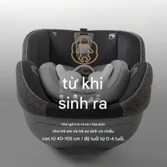 (Kèm 2 Quà) Ghế an toàn ô tô trẻ em APRAMO METRO HUB ( UK ) – Xoay 360°, khoá ISOFIX - Đen Xám (P124142)