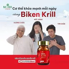 [CHÍNH HÃNG] Viên Uống Dầu Nhuyễn Thể Biken Krill Nhật Bản (Hộp 120 Viên)