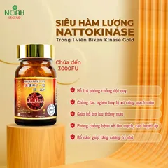 BIKEN KINASE GOLD  - Viên uống Hỗ trợ giảm mỡ máu, giảm nguy cơ xơ vữa mạch máu, Hộp 60 viên