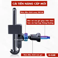Giá Đỡ Điện Thoại Trên Ô Tô GCAR - V8 Kẹp Gắn Cửa Khe Gió Điều Hoà Xoay 360 Độ Vân Cacbon Phụ Tùng (P123988)