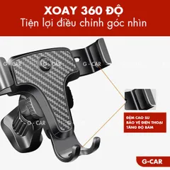 Giá Đỡ Điện Thoại Trên Ô Tô GCAR - V8 Kẹp Gắn Cửa Khe Gió Điều Hoà Xoay 360 Độ Vân Cacbon Phụ Tùng (P123988)