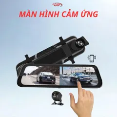 Camera Hành Trình Gương D10Plus HCCAM Có CarPlay/Android Auto, Ghi Hình 2 Kênh 4K Sắc Nét, Góc Siêu (P123687)