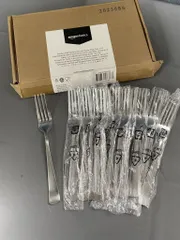 Bộ 12 dĩa inox Amazon Basics ( Mỹ ) B0736S97B5, an toàn sức khoẻ, dầy dặn, dùng được máy rửa bát (P123543)
