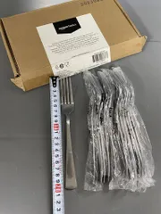 Bộ 12 dĩa inox Amazon Basics ( Mỹ ) B0736S97B5, an toàn sức khoẻ, dầy dặn, dùng được máy rửa bát (P123543)