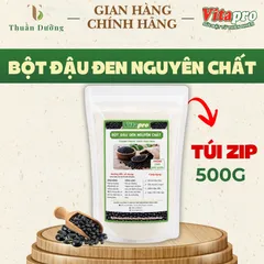 Bột Đậu Đen Nguyên Chất Vitapro 500G - Không Đường - Dạng Túi Zip