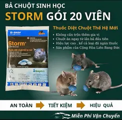 Storm trừ chuột gói 20 viên nén Thế Hệ Mới Hợp Trí - BASF kiểm soát chuột to nhỏ trong nhà kho xưởng chuồng trại và đồng ruộng hiệu quả không mùi