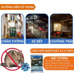 Storm trừ chuột gói 20 viên nén Thế Hệ Mới Hợp Trí - BASF kiểm soát chuột to nhỏ trong nhà kho xưởng chuồng trại và đồng ruộng hiệu quả không mùi