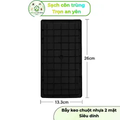 Bộ 2 khay keo siêu dính, khay nhựa đen cứng cáp, hỗ trợ bắt chuột, ruồi và côn trùng bò