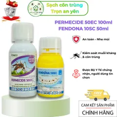 Cặp xử lý côn trùng Fendona 10sc 50ml và Permecide 50ec 100ml, hạ gục nhanh, tồn lưu lâu tặng 2 bd