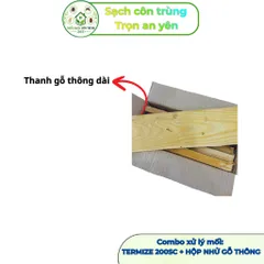 Combo xử lý mối Termize 50ml kết hợp hộp nhử bằng gỗ thông thơm mềm, giúp xử lí hiệu quả cả đàn mối