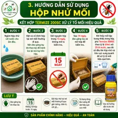 Combo xử lý mối Termize 50ml kết hợp hộp nhử bằng gỗ thông thơm mềm, giúp xử lí hiệu quả cả đàn mối