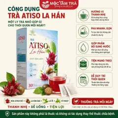 combo 4 Trà Atiso Đỏ La Hán Mộc Tâm Túi Lọc 30 Gói x 3g – Vị Chua Thanh, Ngọt Dịu, Pha Nóng Hoặc Thêm Đá