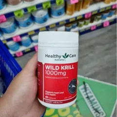 Viên uống Healthy Care Wild Krill 1000 mg |60 viên| Cải thiện cấu trúc mỡ máu/Bảo vệ tim mạch - Giảm viêm/Hỗ trợ cho sức khỏe khớp & thị lực [SP Chuẩn Úc không tem]
