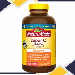Viên uống Nature Made Super C + D3 & Zinc |200 viên| Tăng cường hệ miễn dịch đa tầng/Dọn dẹp các gốc tự do gây hại & Hạn chế quá trình lão hóa tự nhiên [S/P Chuẩn Mỹ không tem]