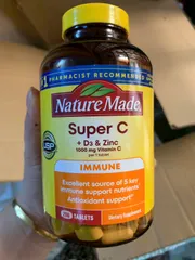 Viên uống Nature Made Super C + D3 & Zinc |200 viên| Tăng cường hệ miễn dịch đa tầng/Dọn dẹp các gốc tự do gây hại & Hạn chế quá trình lão hóa tự nhiên [S/P Chuẩn Mỹ không tem]