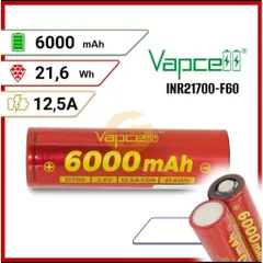 Pin 21700 Vapcell cao cấp dung lượng siêu cao 6000mah , chính hãng , cho thời gian sử dụng lâu hơn