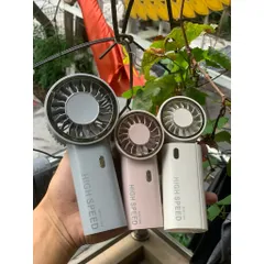 Quạt cầm tay JM010 siêu mạnh khủng khiếp , động cơ phản lực drone , không chổi than , gập và đeo cổ tiện lợi , pin 1800