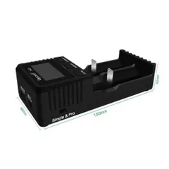 Sạc đôi Vapcell SU2 cao cấp , sạc nhanh 5A , dùng cho pin 21700, 26650 , 18650 , có thể sạc ngược cho điện thoại.