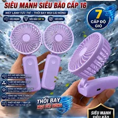 Quạt cầm tay M2 siêu mạnh khủng khiếp , dung lượng pin 4000mah , động cơ phản lực, gập để bàn tiện lợi