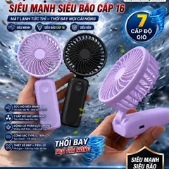 Quạt cầm tay M2 siêu mạnh khủng khiếp , dung lượng pin 4000mah , động cơ phản lực, gập để bàn tiện lợi