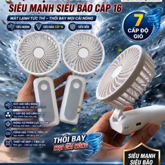 Quạt cầm tay M2 siêu mạnh khủng khiếp , dung lượng pin 4000mah , động cơ phản lực, gập để bàn tiện lợi