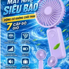 Quạt cầm tay M2 siêu mạnh khủng khiếp , dung lượng pin 4000mah , động cơ phản lực, gập để bàn tiện lợi