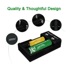 Sạc đôi Vapcell Q2S-C cao cấp , sạc 2A dùng cho pin 21700, 26650 , 18650 và các loại pin dùng cho thiết bị điện tử .