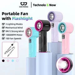Quạt Gooojodoq Gfss002 , siêu mạnh 100 cấp độ gió , tích hợp đèn pin trên thân , pin 4000mah , đánh tan nắng nóng .