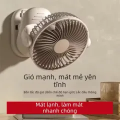 Quạt kẹp , để bàn F35A , ko pin cắm trực tiếp nguồn usb tyce c, động cơ ko chổi than siêu bền êm ái , ko ồn , 4 mức gió.