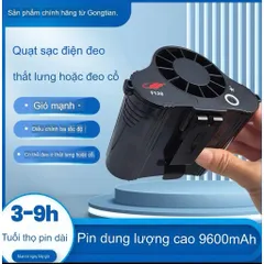 Quạt kẹp hông , thắt lưng Gongtian F128, công suất 12W, sử dụng 2 pin 21700 tháo rời , dung lượng 10,000mah siêu mạnh