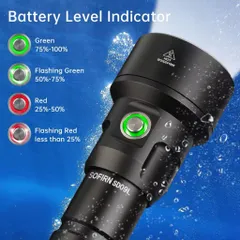Đèn pin lặn SD09L sofirn , cao cấp siêu sáng , sử dụng 2 pin 21700 tháo rời , độ sáng khủng lên tới 6800 lumen