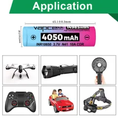 Pin 18650 Vapcell N41 , dung lượng 4050mah siêu cao  giành cho đèn pin , thiết bị điện tử sử dụng pin 18650