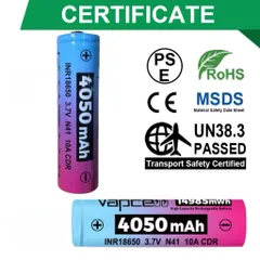 Pin 18650 Vapcell N41 , dung lượng 4050mah siêu cao  giành cho đèn pin , thiết bị điện tử sử dụng pin 18650