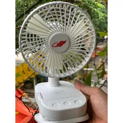 Quạt Gongtian F15B kẹp để bàn tiện lợi , siêu mạnh sử dụng 2 pin 18650 tháo rời kèm theo,động cơ ko chổi than siêu êm ái