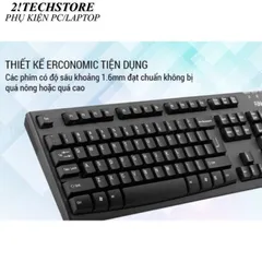 Bàn Phím Có Dây Fuhlen L411 Kết Nối USB Phím Bấm Êm Ái Cho Văn Phòng, Bền Đẹp, Chính Hãng BH 24T