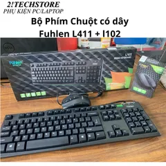 Bàn Phím Có Dây Fuhlen L411 Kết Nối USB Phím Bấm Êm Ái Cho Văn Phòng, Bền Đẹp, Chính Hãng BH 24T