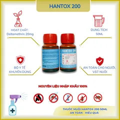 Hantox-200 50ml  HANVET thuốc diệt trừ mòng mạt muỗi bọ chét rận ve ghẻ ruồi gián kiến chuồng trại kho xưởng nhà ở hiệu quả,...
