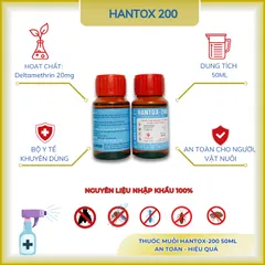 Hantox-200 kiểm soát muỗi, ruồi, nhặng,... xử lý rận, ve, bọ chét- dung tích 50ml(chính hãng) 848190